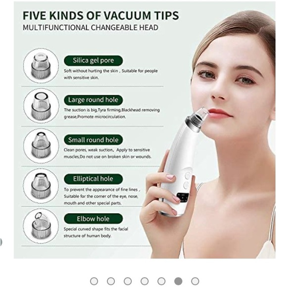 Facial Blackhead Remover Pore Vacuum -Pore Cleaner 5 Suction, Rechargeable - Picture 5 of 15